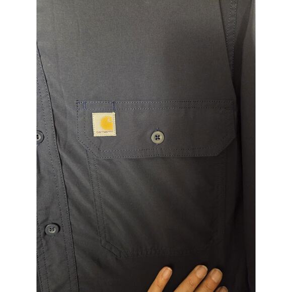 Carhartt Force® Relaxed Fit Lightweight Long Sleeve Shirt Gray Mens Size M - Picture 3 of 9